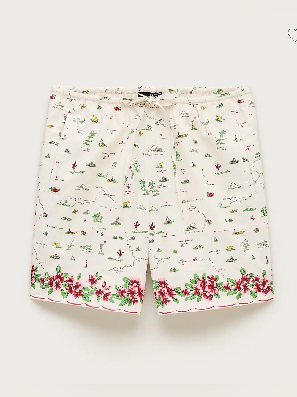NWT J. Crew Cosmo short in map-print cotton poplin S - Picture 5 of 11